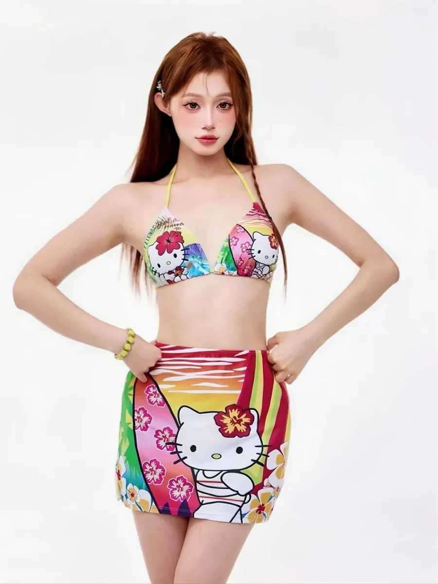 'Passionfruit' Y2k Pastel Summer Style Swim Suit Bikini Set