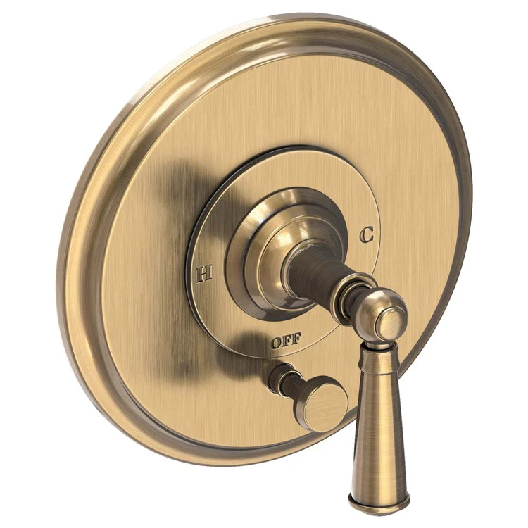 Aylesbury Pressure Balance Tub/Shower Valve Trim Only with Lever Handle - Polished Gold PVD