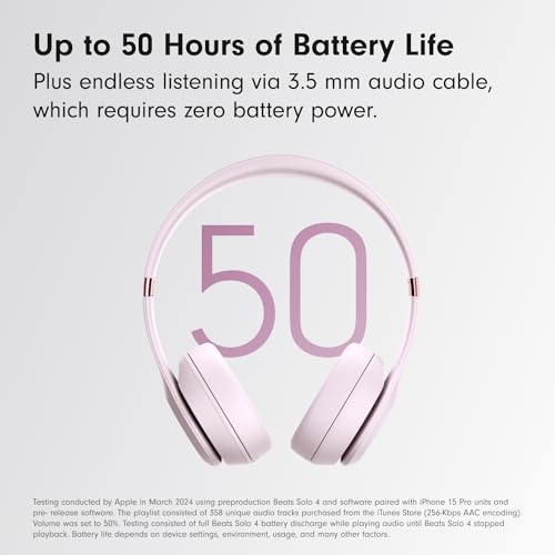 Beats Solo 4 - Wireless Bluetooth On-Ear Headphones, Apple & Android Compatible, Up to 50 Hours of Battery Life - Matte Black (Renewed)