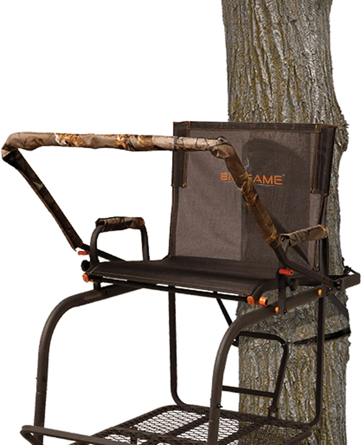 Big Game Hunter HD 18.5 Foot 1 Person Deer Hunting Adjustable Ladder Outdoor Tree Stand with Full Body Fall Arrest System, Camouflage (2 Pack)