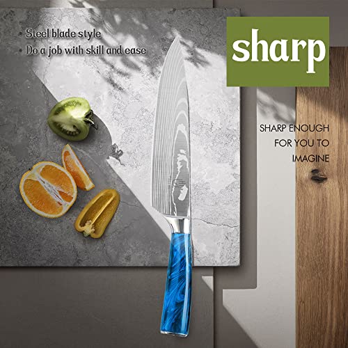 FULLHI Knife Set, 14pcs Japanese Knife Set, Multiple Colour Premium German Stainless Steel Kitchen Knife Set