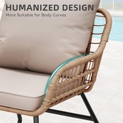 YITAHOME 4 Piece Patio Furniture Set, Wicker Outdoor Bistro Set