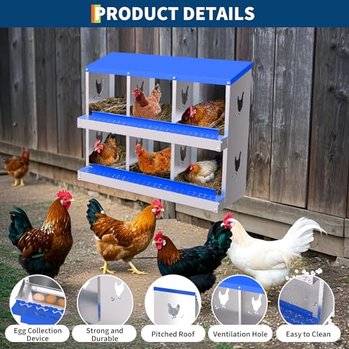Garvee Chicken Nesting Box with Removable Tray, 8 Compartment Nesting Boxes for Chickens, Easy to Clean and Install