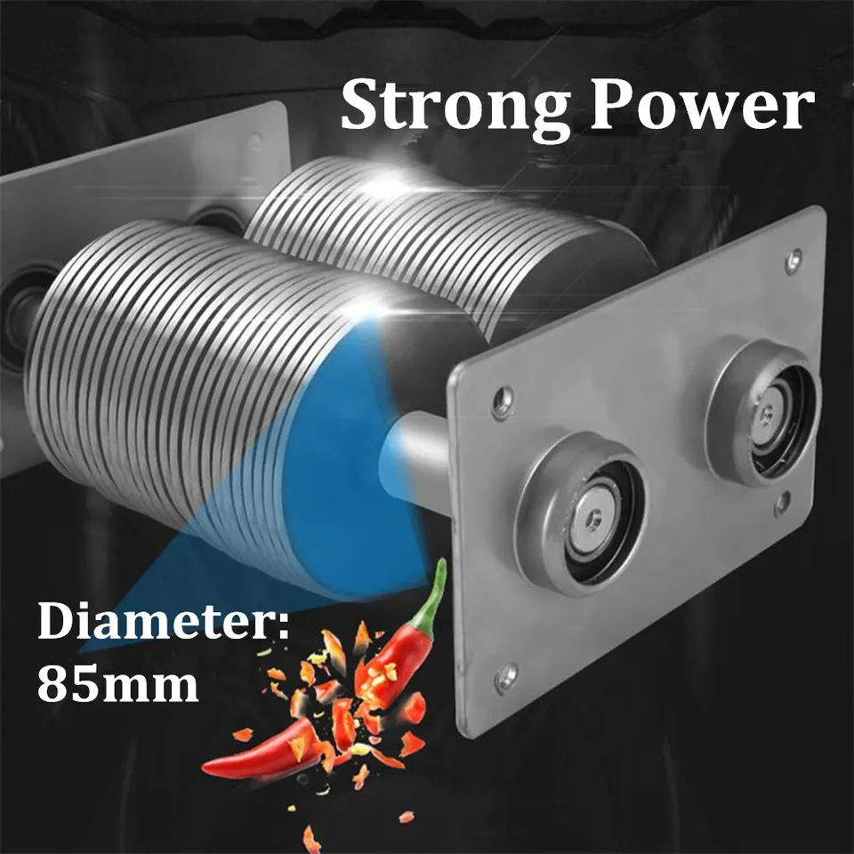 TOPCHANCES Upgraded Meat Cutter Machine, Commercial 2.5mm Electric Meat Slicer Shredded Cutting Machine, Stainless Steel 330lb/h