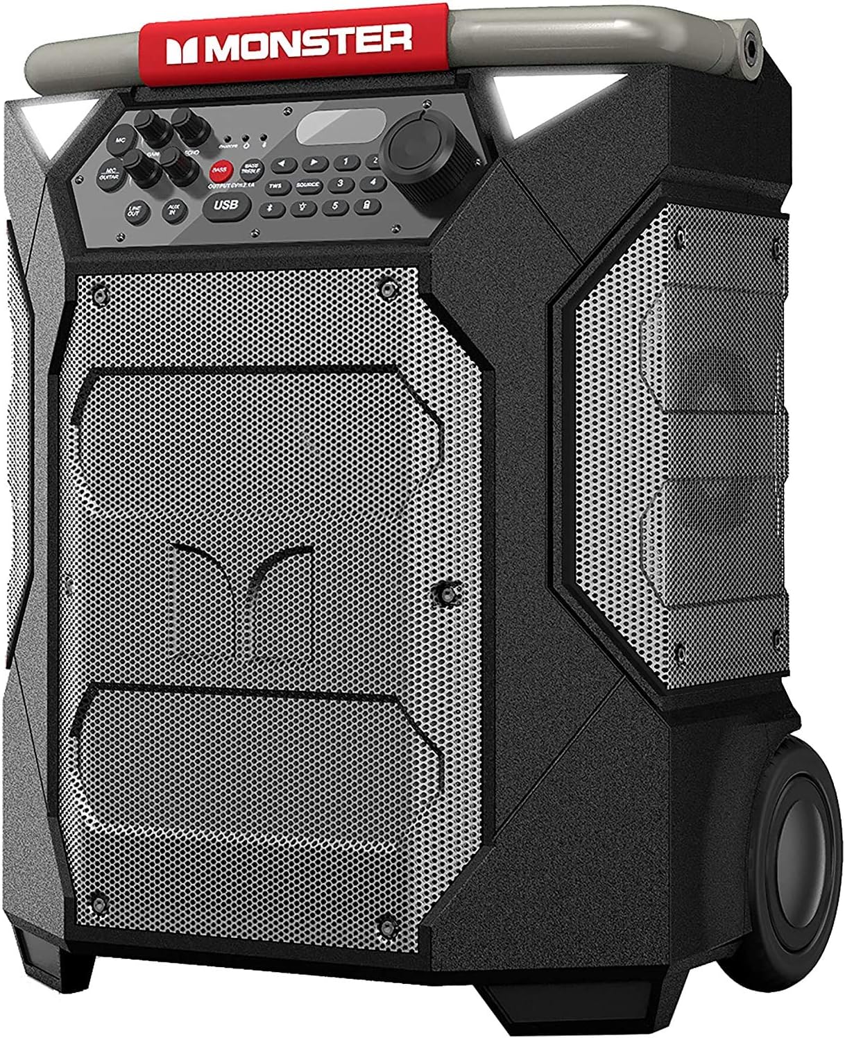 Monster Rockin' Roller 270 Portable Indoor/Outdoor Wireless Speaker, 200 Watts, Up to 100 Hours Playtime, IPX4 Water Resistant, Qi Charger