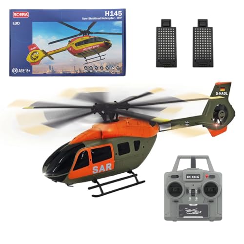 C190 1/30 Scale 6CH Single-Rotor RC Helicopter, Altitude Hold & Gyro Stabilization RC Plane, Beginner-Friendly Drone for Adult(4 Battery)