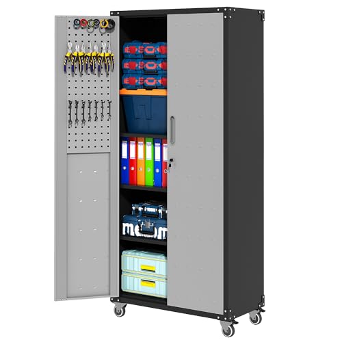 Mobile Tool Storage Cabinet with Wheels,Heavy Duty Rolling Tool Cabinets for Garage,Metal Storage Cabinets with 4 Drawer and 1 Locking Doors