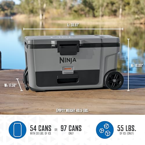 Ninja FrostVault 45qt Wheeled Cooler with Dry Zone, Integrated Fridge-Temp Dry Storage Drawer, Premium Heavy-Duty Insulated Cooler