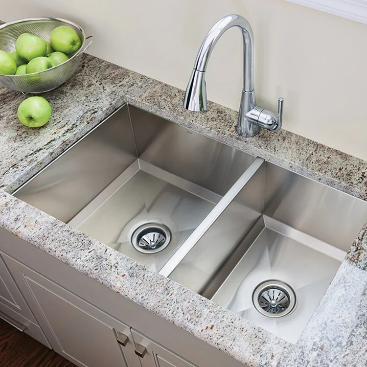 1600 Series 34" Double Bowl Stainless Steel Undermount Kitchen Sink