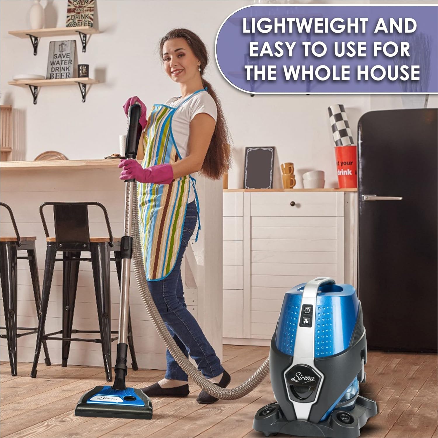 Sirena Bagless Vacuum Cleaner Premium Pack - Water Filtration Vacuum - Bonus 2 Twister Air Purifier, HEPA Filter and Turbo Brush - Wet Dry Vacuum