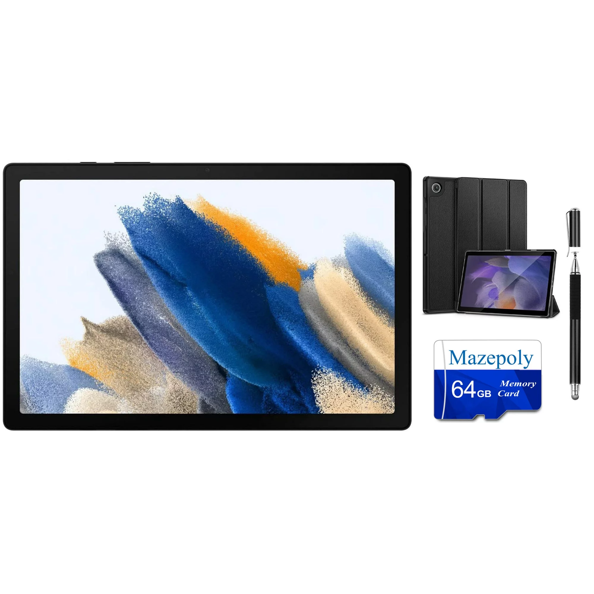 Samsung Electronics Galaxy Tab A8 Android Tablet, 10.5 inch LCD Screen, 3GB RAM, 32GB Storage, Dark Gray with Mazepoly Accessories