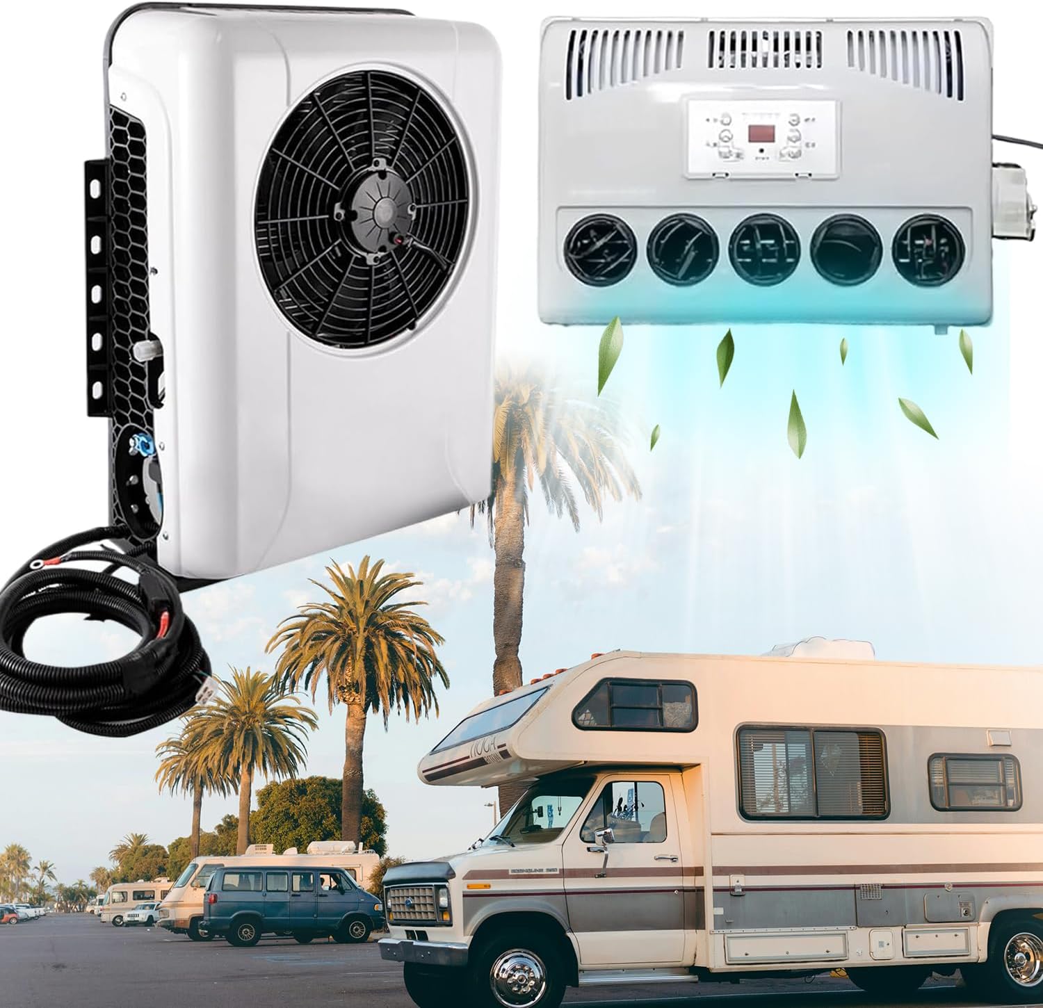 12V split electric transport truck air conditioner 12V DC air conditioner，electric air conditioning unit are applicable to trucks, RVs, buses