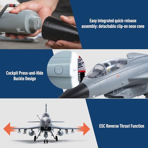 Fms Rc Jets 64mm J10 EDF Fighter Jet with Reflex Vigorous Dragon Rc Airplanes for Adults Remote Control Planes Air Force Gray Paint PNP(NO