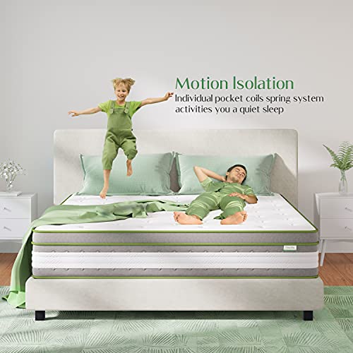 Novilla King Size Mattress 14 Inch, Hybrid Mattress King for Motion Isolation, Gel Memory Foam with Pressure Relief for Cool Night Sleep
