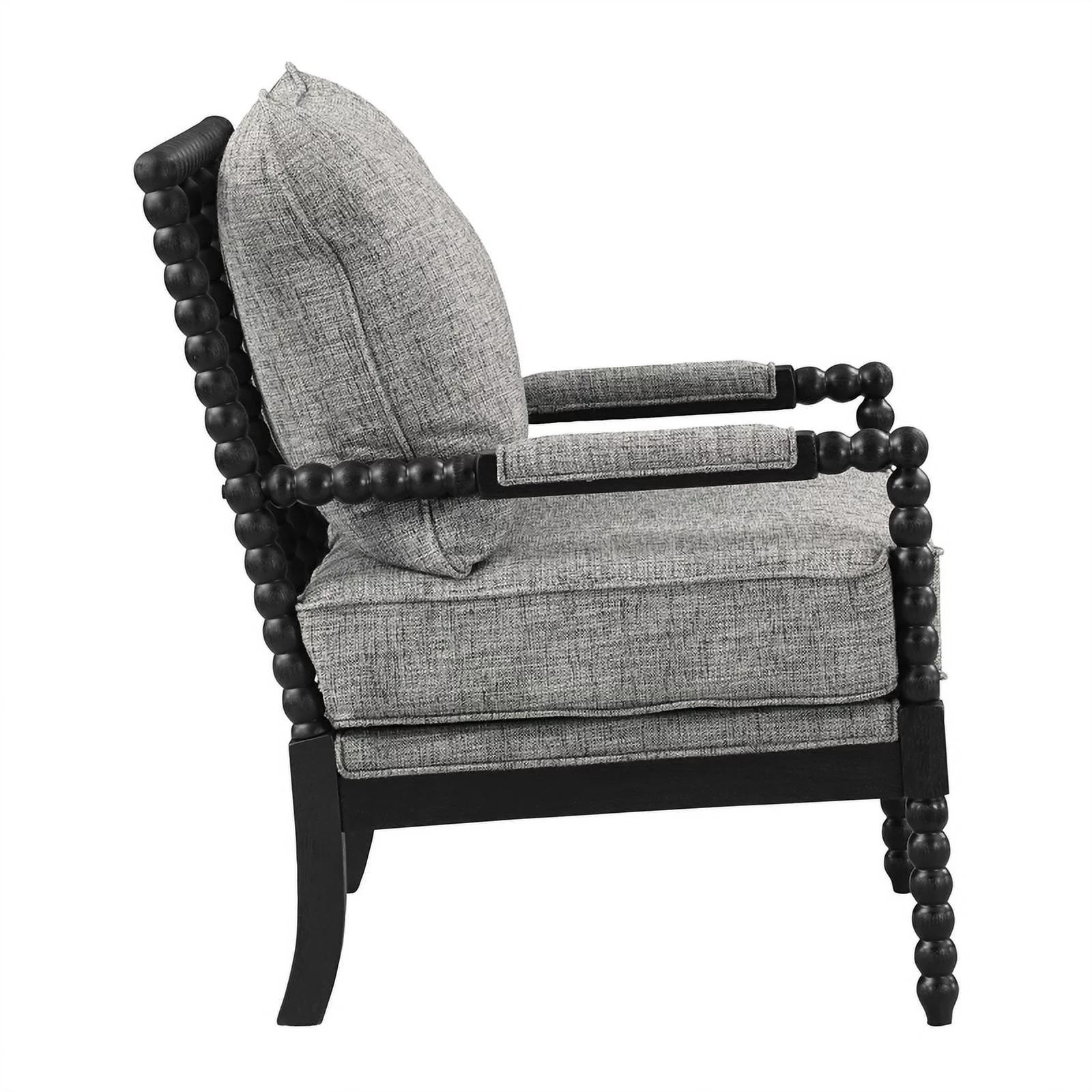 Eliza Spindle Chair in Graphite Black Fabric