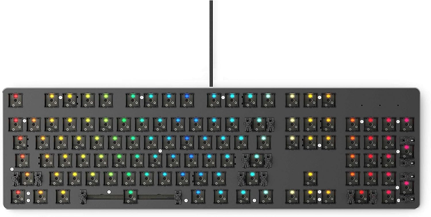 Glorious GMMK Modular Mechanical Gaming Keyboard - Barebone Edition - Compact 60% Size (DIY Assembly Required) - RGB LED Backlit
