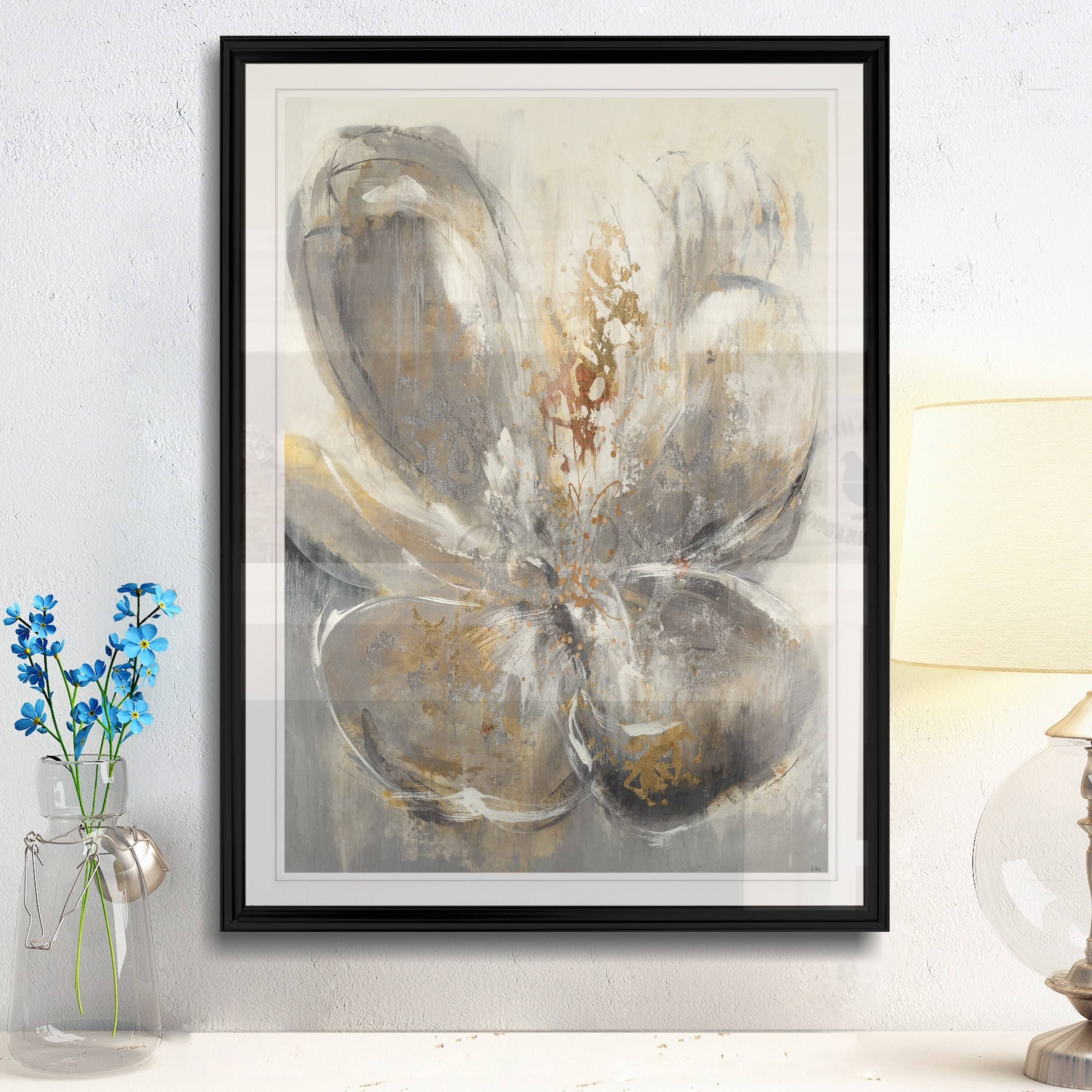 Silver Camellia -Framed Giclee Print - 22x30