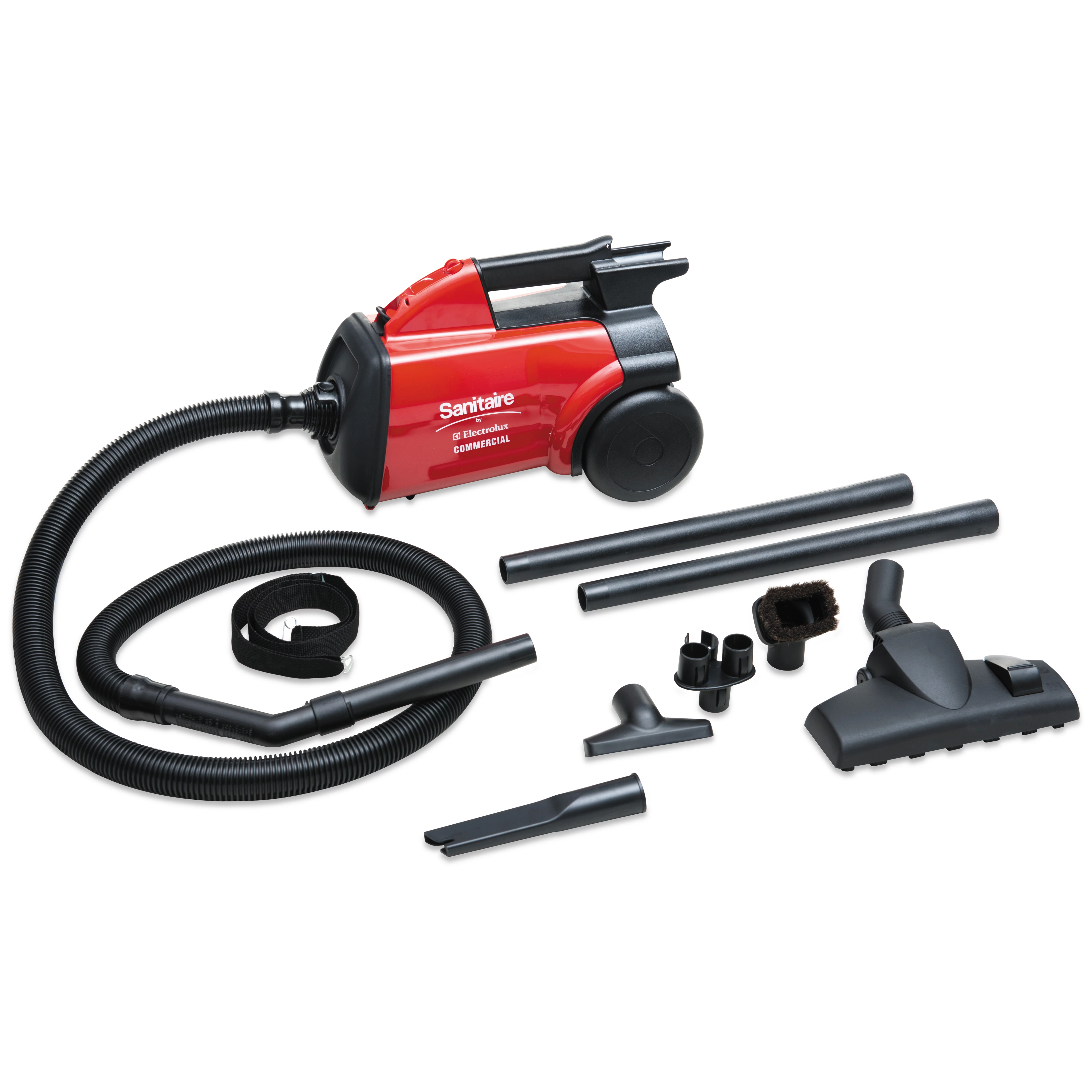 Sanitaire Commercial Compact Canister Vacuum, 10lb, Red