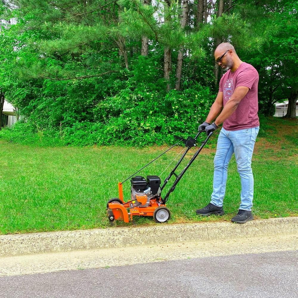 Yard Force 9 in. 79 cc Gas Powered 4-Stroke Walk Behind Landscape Edger with Extra Blade Included - Radiant Selections