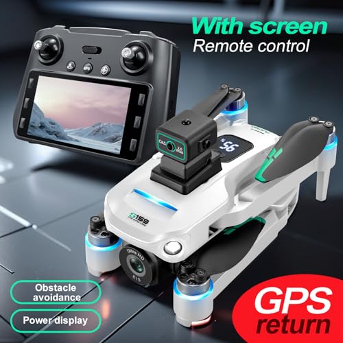 Drones with Camera for Adults 4K, GPS UHD Drone, 5G Remote Controller with Screen, One Key Return, Dual Camere, 3rd Gear Speed