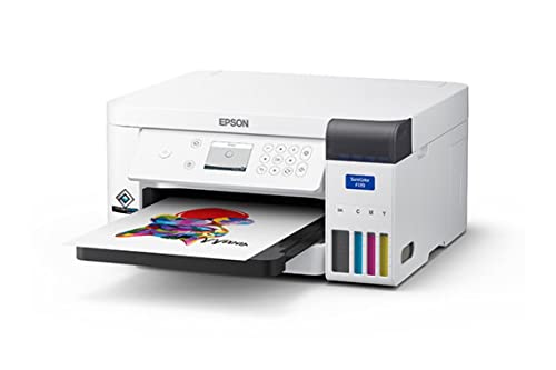 Epson F170 Cartridge-Free eco Supertank Sublimation Color Printer Starter Bundle. Free Mini Iron Heat Press Machine