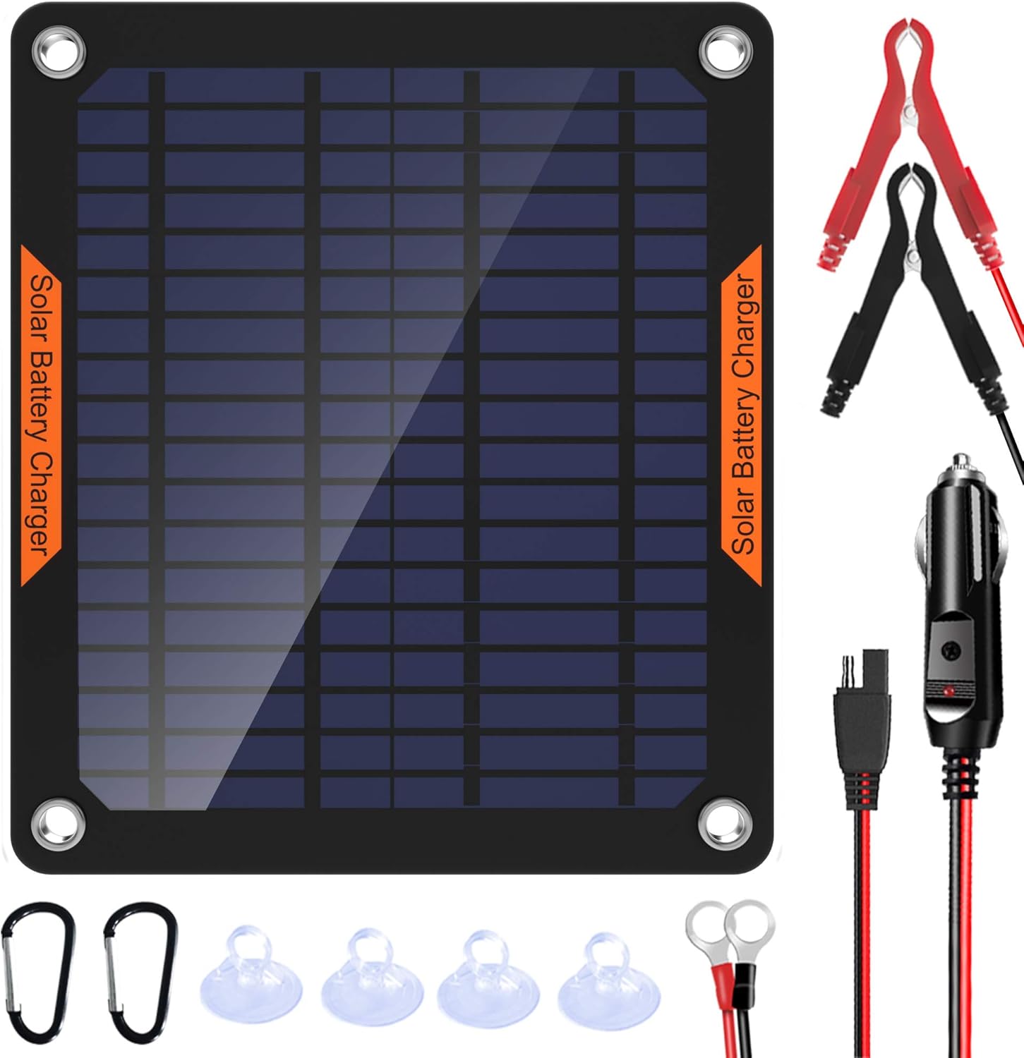 OYMSAE 10W 12V Solar Panel Car Battery Charger Portable Waterproof Power Trickle Battery Charger & Maintainer for Car Boat Automotive RV with