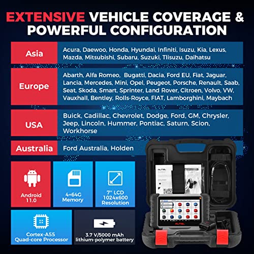 Autel MaxiCOM MK808S-TS Scanner, 2024 Complete TPMS Check/Activate/Relearn Tool, Same as MX808S-TS MK808Z-TS, 28+Service, BT Full System Scan