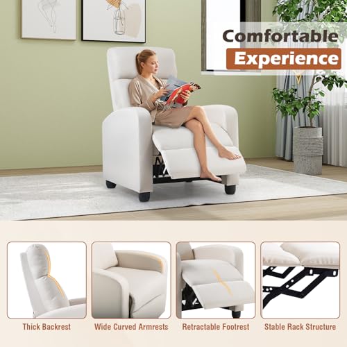 BestMassage | Recliner Chair | with 2 Point Massage Function | Black | with Lumbar Support, Adjustable Push Back, Wide Armrests