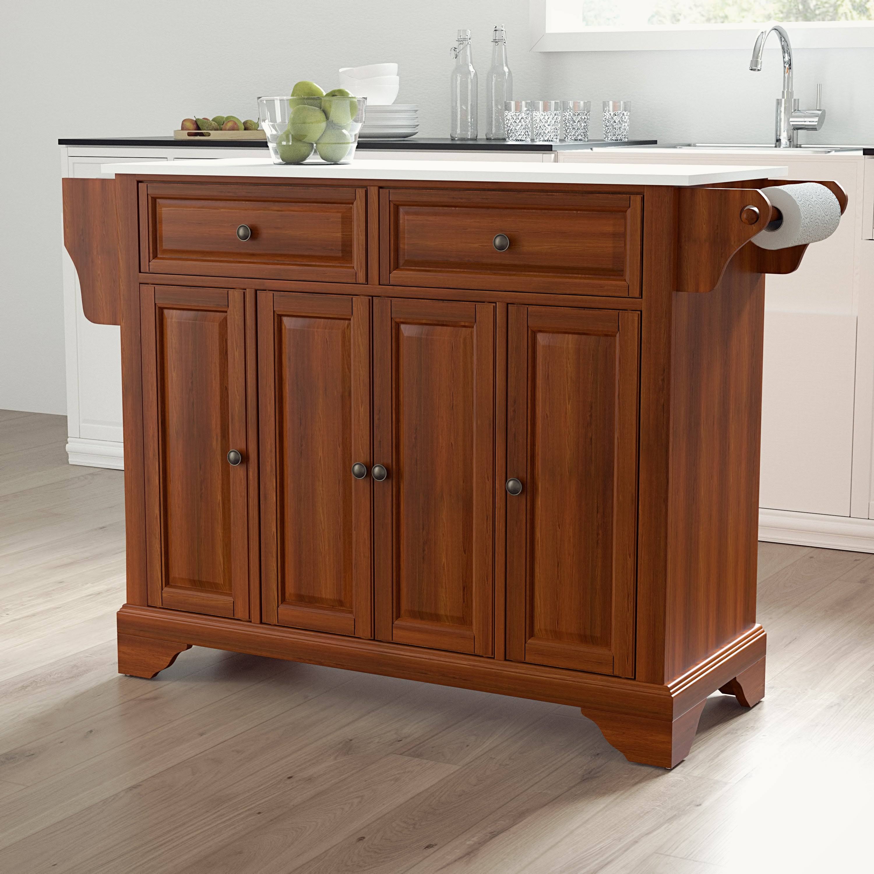 Lafayette Granite Top Full Size Kitchen Island/Cart Cherry - Crosley