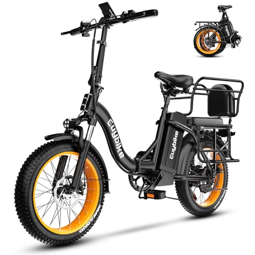 1000W Folding Electric Bike,48V 20AH Removable Battery E Bike,30+MPH,80 Miles Max Range Electric Bike for Adults,20" Fat Tire Foldable ebike
