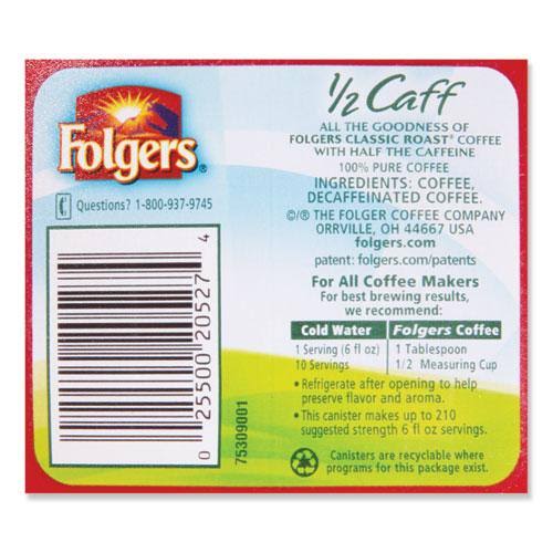 Folgers Half Caff Roast Ground Coffee - 25.4 oz canister
