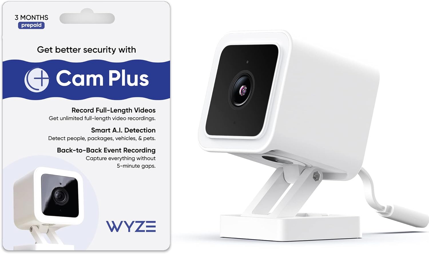 Wyze Cam v3 Pet Camera for Cats & Dogs 1080p Color Night Vision Motion & Sound Detection Indoor/Outdoor Puppy Cam Home Security Camera with Cam Plus