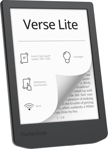 PocketBook Verse Lite &ndash; 6" E-Ink Carta Touchscreen eReader with Frontlight | Eye-Friendly