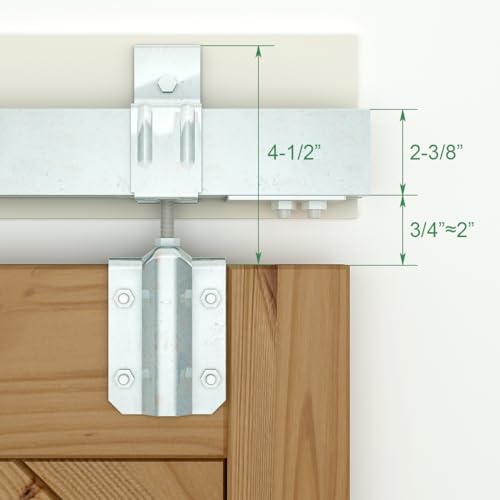 DIYHD 24FT Double Sliding Barn Door Hardware,Wall Mount Kit for Exterior Use,Heavy Duty Box Track