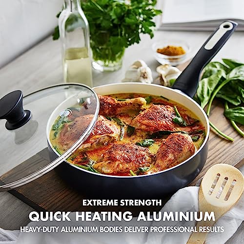 GreenPan Rio 16 Piece Cookware Pots and Pans Set, Hard Anodized Healthy Ceramic Nonstick PFAS-Free, Bakelite Handles, Frypans, Saucepan, Saute Pan