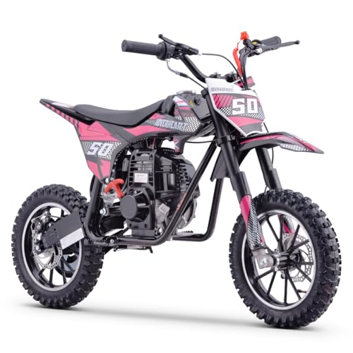 Hoverheart Gas Dirt Bike, 50cc 4-Stroke Gas Powered Kids Off Road Motorcycle (Model-DB4S004) with Off-Road Tire, Suspensions, Disc Brakes
