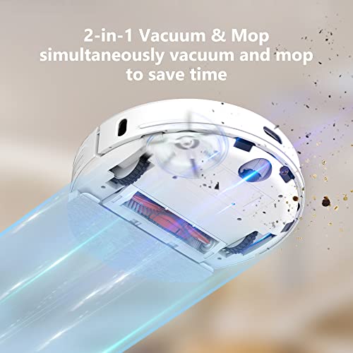 Imou Robot Vacuum and Mop Combo Self Emptying 3-in-1 Cleaner, Robotic Vacuum Lidar Navigation & Smart App Mapping, 4500Pa Suction, 180Min Max Runtime