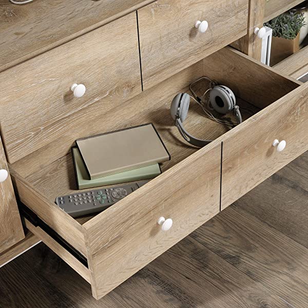 Sauder Canal Street Entertainment Credenza, For TV's up to 60", Northern Oak Finish