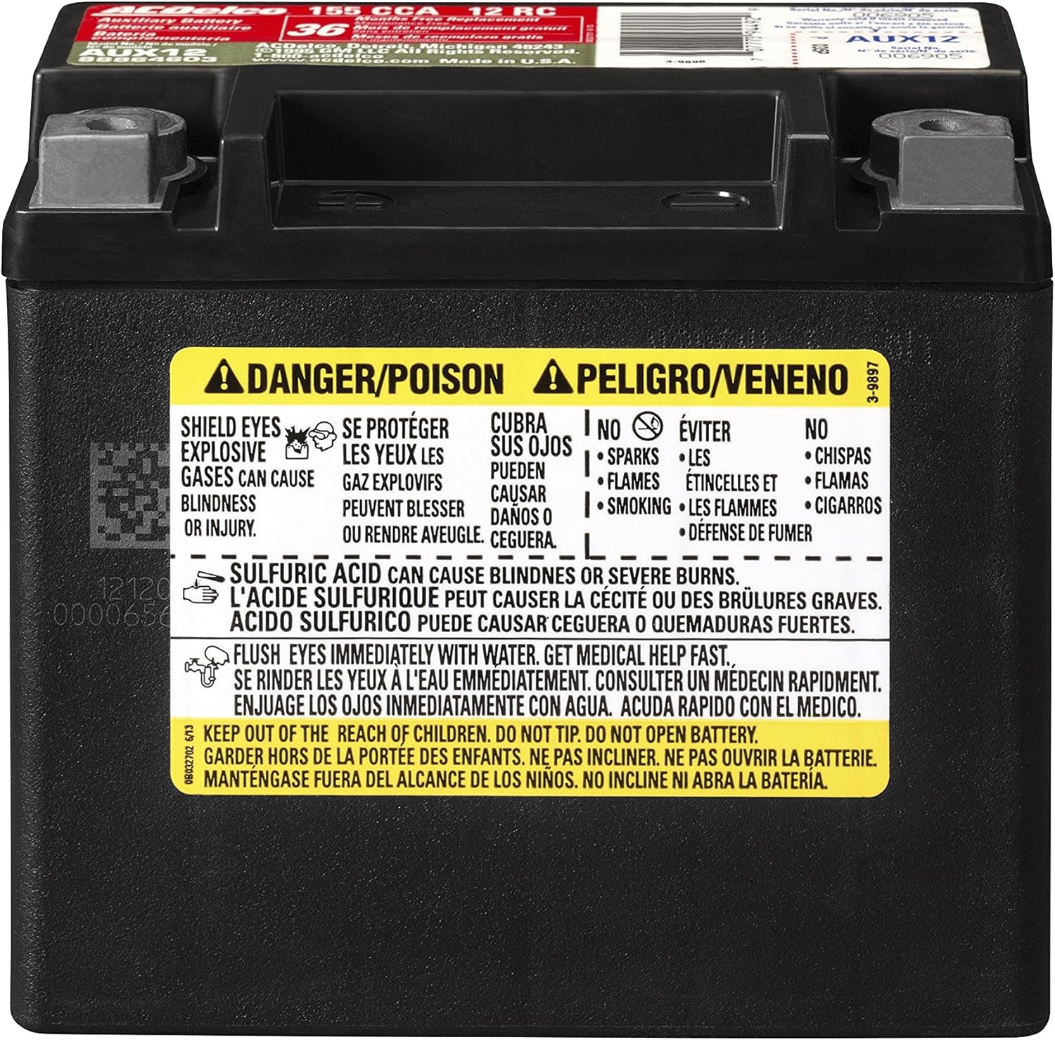 ACDelco AUX12 Professional Automotive AGM JIS 12BS Battery