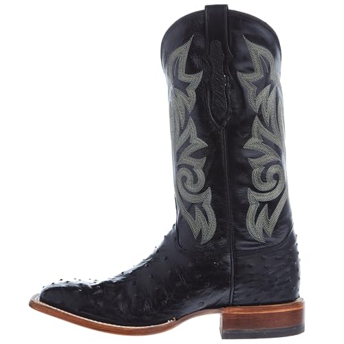 Justin Men's Exotic Full Quill Ostrich Western Boot Broad Square Toe - 8070