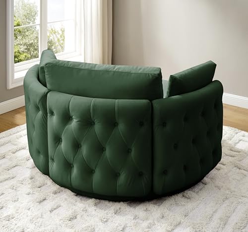 51.5-Inch Oversized Swivel Accent Barrel Chair with Storage Ottoman ,Button Decor and 4 Pillows
