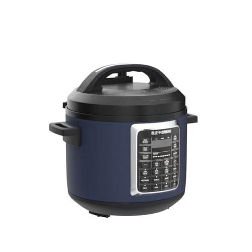 Blue Diamond Ceramic Nonstick, 16-in-1 6QT Electric Pressure Cooker, Slow Cooker, Rice Cooker, Yogurt Maker, Saute, Steamer and More, Programable