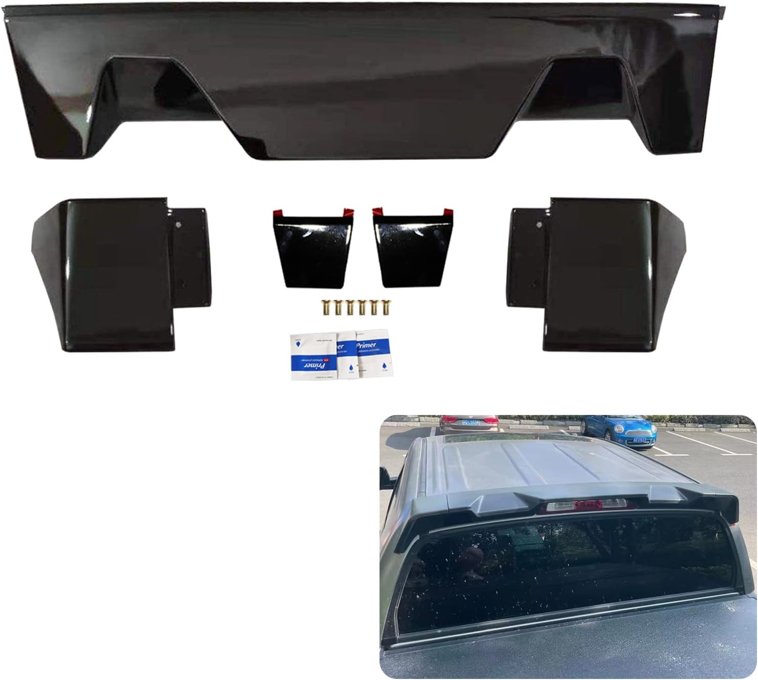 LOSTAR Gloss Black 983379 Truck Cab Wing Spoiler For 2009-2014 Ford F-150