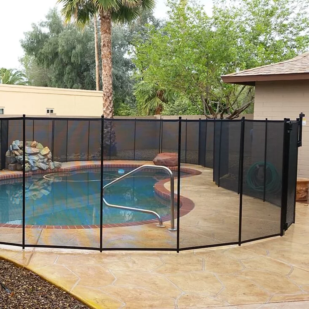 VINGLI 5 ft x 48 ft Swimming Pool Fence in Ground Pool Safety Fencing, Black - Radiant Selections