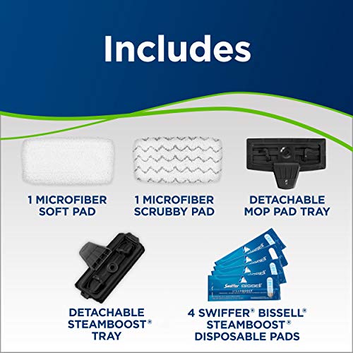 Bissell Symphony Pet Steam Mop and Steam Vacuum Cleaner for Hardwood and Tile Floors, with Microfiber Mop Pads, 1543A,Purple - Radiant Selections