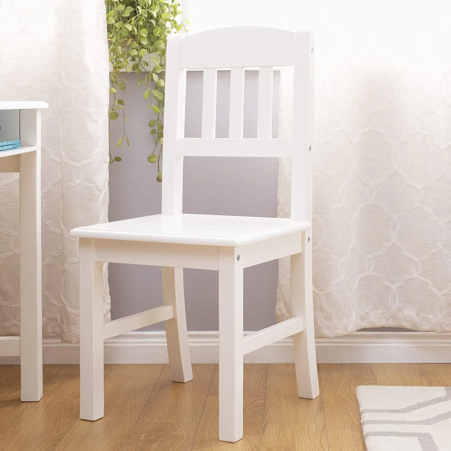 Taiga Desk, Hutch and Chair - White: Student's Study Computer Workstation with Multiple Storage Cubbies & Two Spacious Drawers