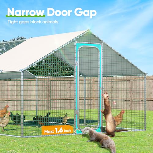 Quictent Large Metal Chicken Coop Run for 10+ Poultry with Galvanized Hardware Cloth and Waterproof Roof Cover
