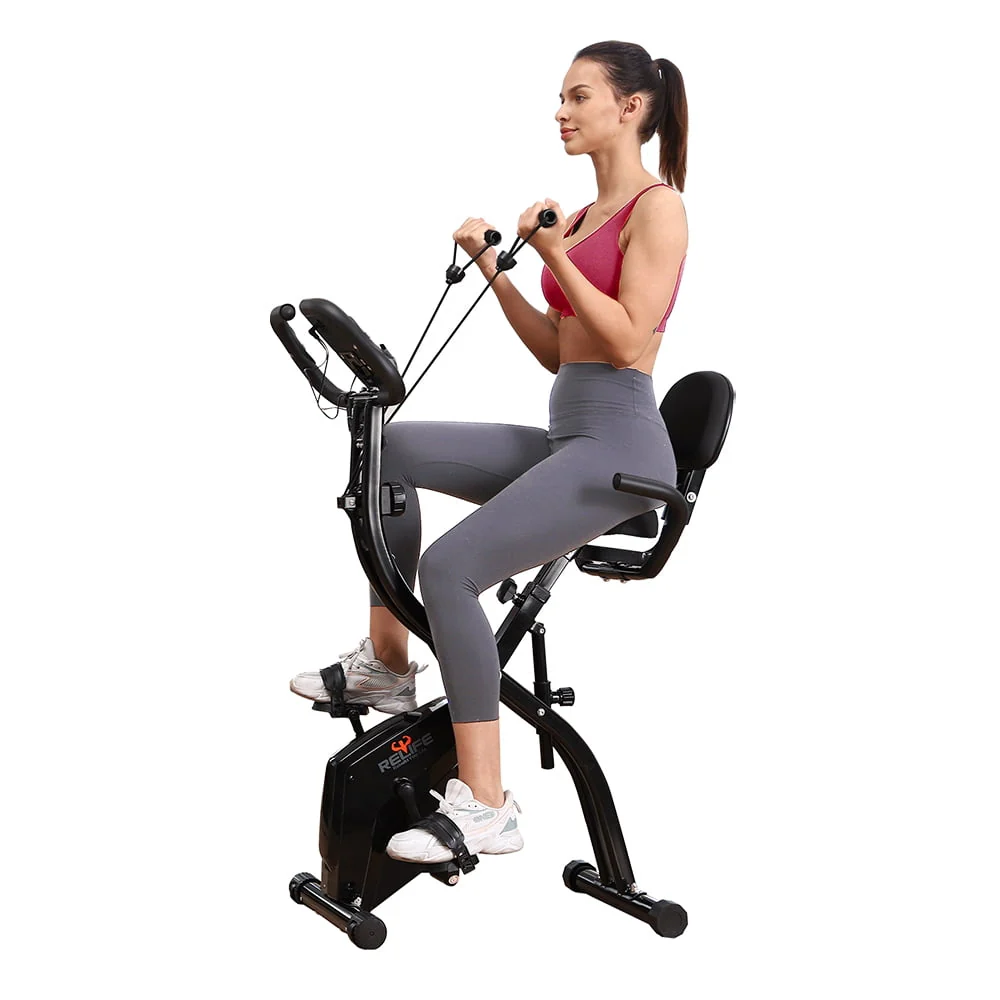 3in1 Foldable Exercise Bike Indoor Cycling Bicycles Stationary for Home Fitness Cardio Workout RELIFE REBUILD YOUR LIFE