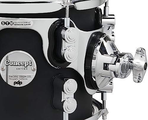 Pacific Drums & Percussion PDP Concept Maple 3-Piece Rock, Satin Black Drum Set Shell Pack (PDCM24RKBK)