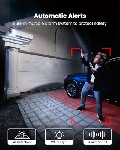 AOSU Solar Camera Outdoor Wireless - 100% Wire-Free Outdoor Security Camera Wireless with Fixed Solar Panel,360&deg; Panoramic View